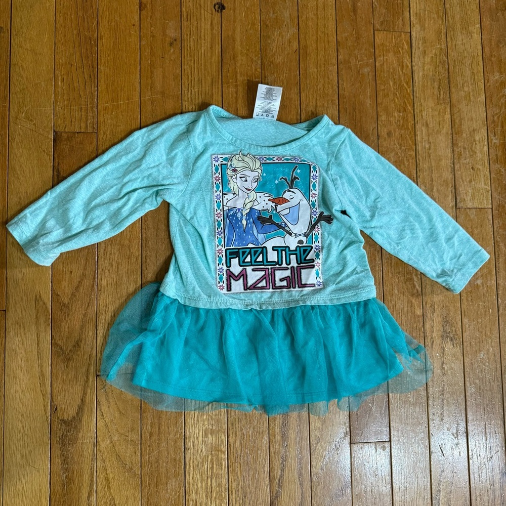 Disney Frozen blue‎ Elsa and Olaf 4T tule long sleeve